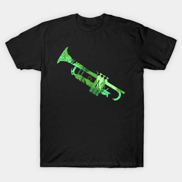 Trumpet Jazz Gift Musical Instrument Vintage T-Shirt by AlleyField